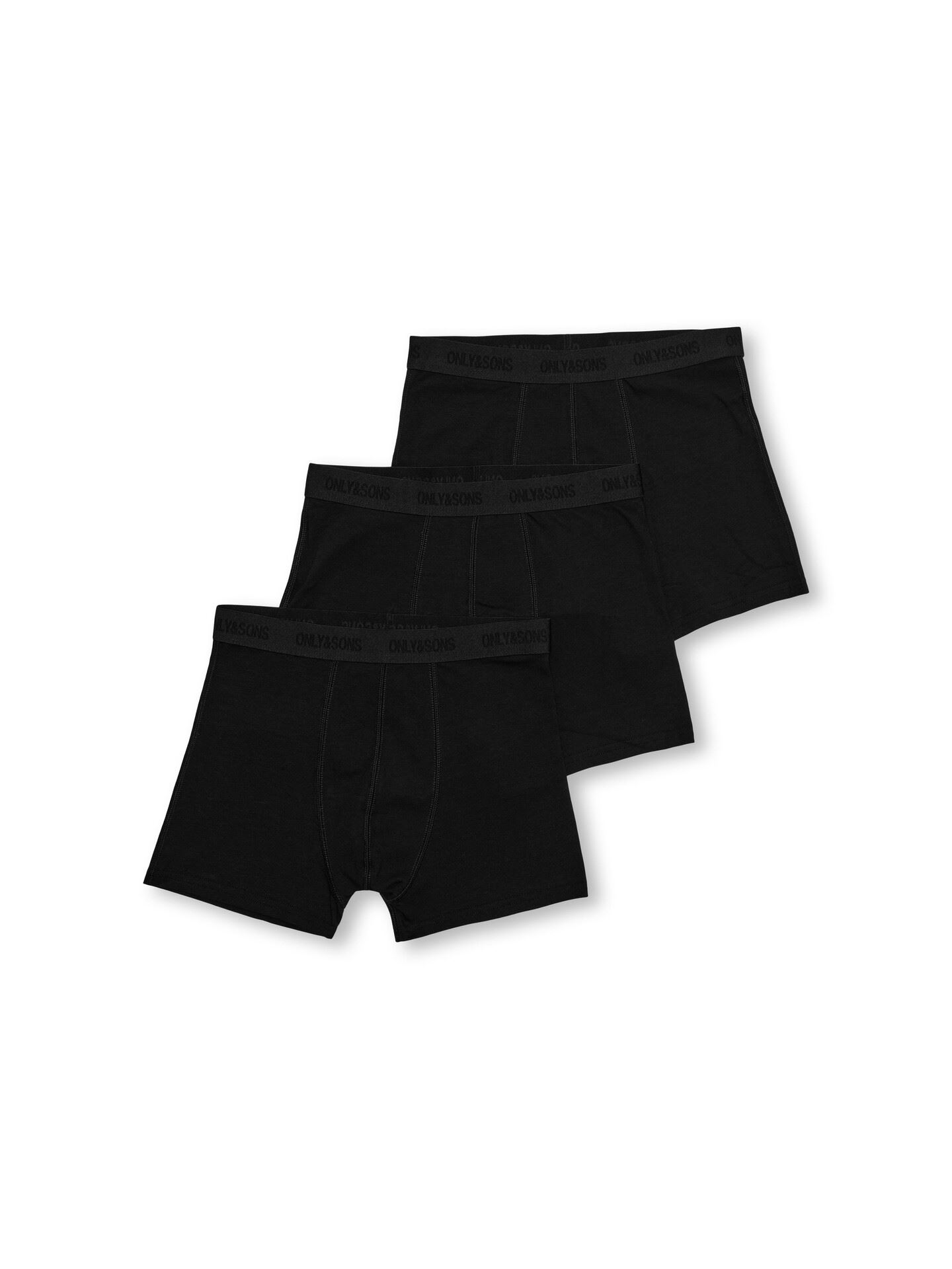 Fitz Solid Black Boxer 3-Pack