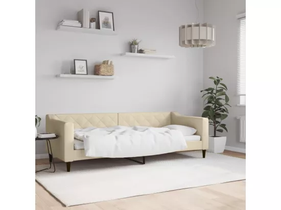 Lit de repos sans matelas crème 80x200 cm tissu