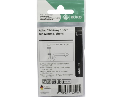 TPE-ring 30 x 39 x 2 mm 70 Sh.A voor 1 1/4