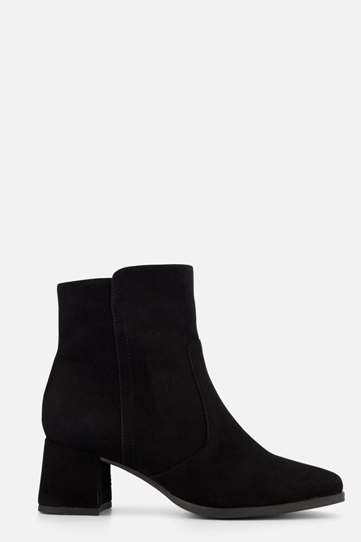 Feyn Enkellaarsjes zwart Suede
