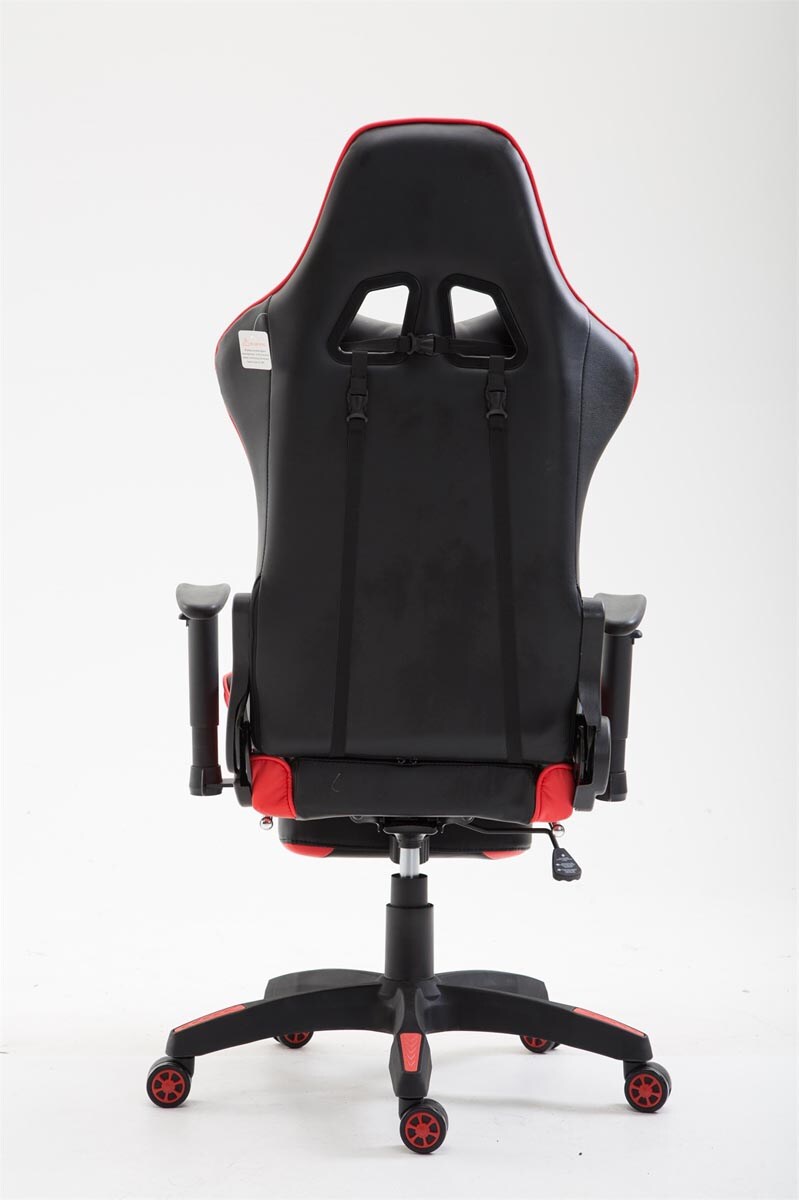 CLP Gaming Bürostuhl BOAVISTA mit Kunstlederbezug, max. belastbar bis 136 kg, Gaming Stuhl mit/ohne Fußablage, Chefsessel mit Wippmechanismus,