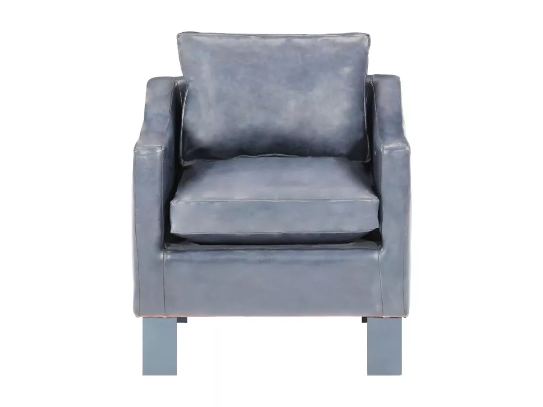 Fauteuil Gris Cuir véritable