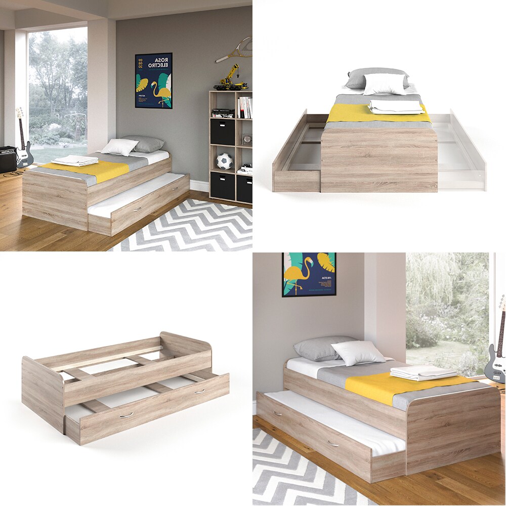 VitaliSpa Bett Enzo Jugendbett mit Gästeliege Funktionsbett 90x200 cmSonoma