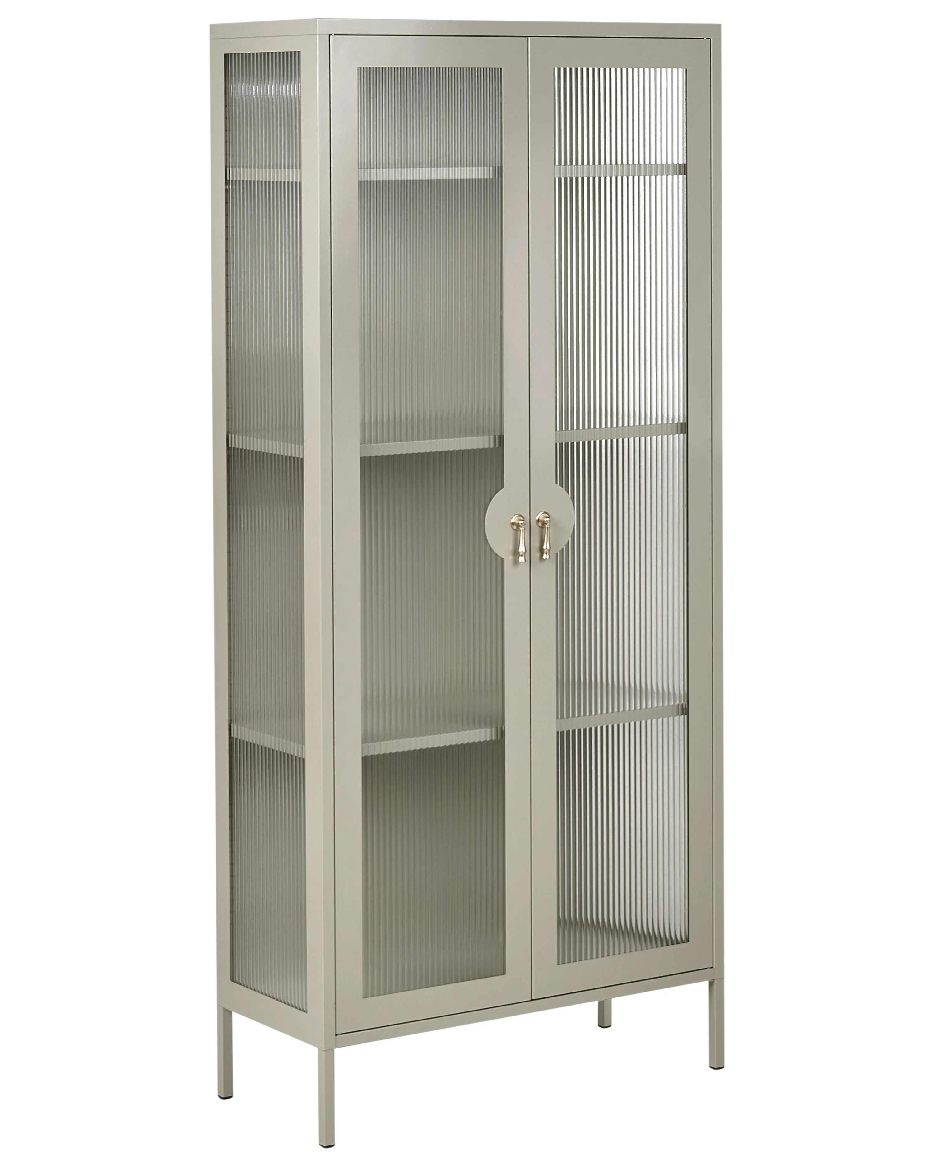 Vitrinekast GLEORA Metaal Lichtbeige