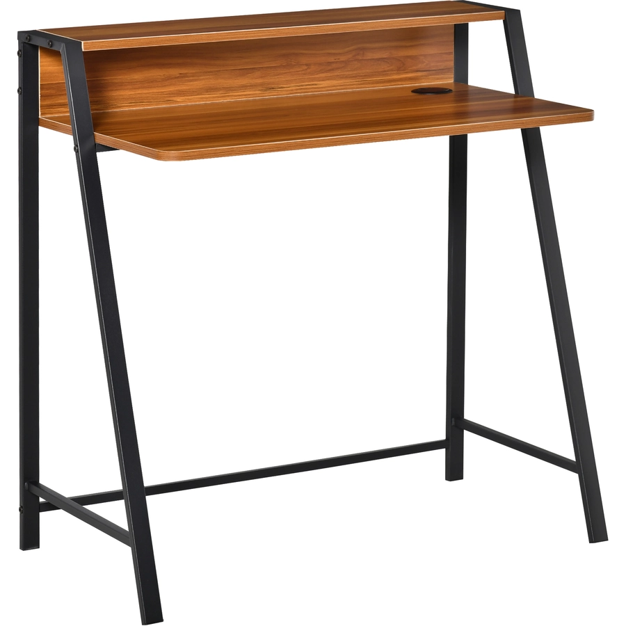 HOMCOM Schreibtisch in Walnuss-Optik walnuss, schwarz