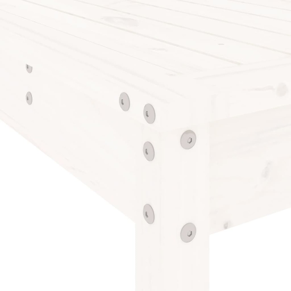 Ensemble à dîner de jardin 17 pcs blanc bois massif de pin