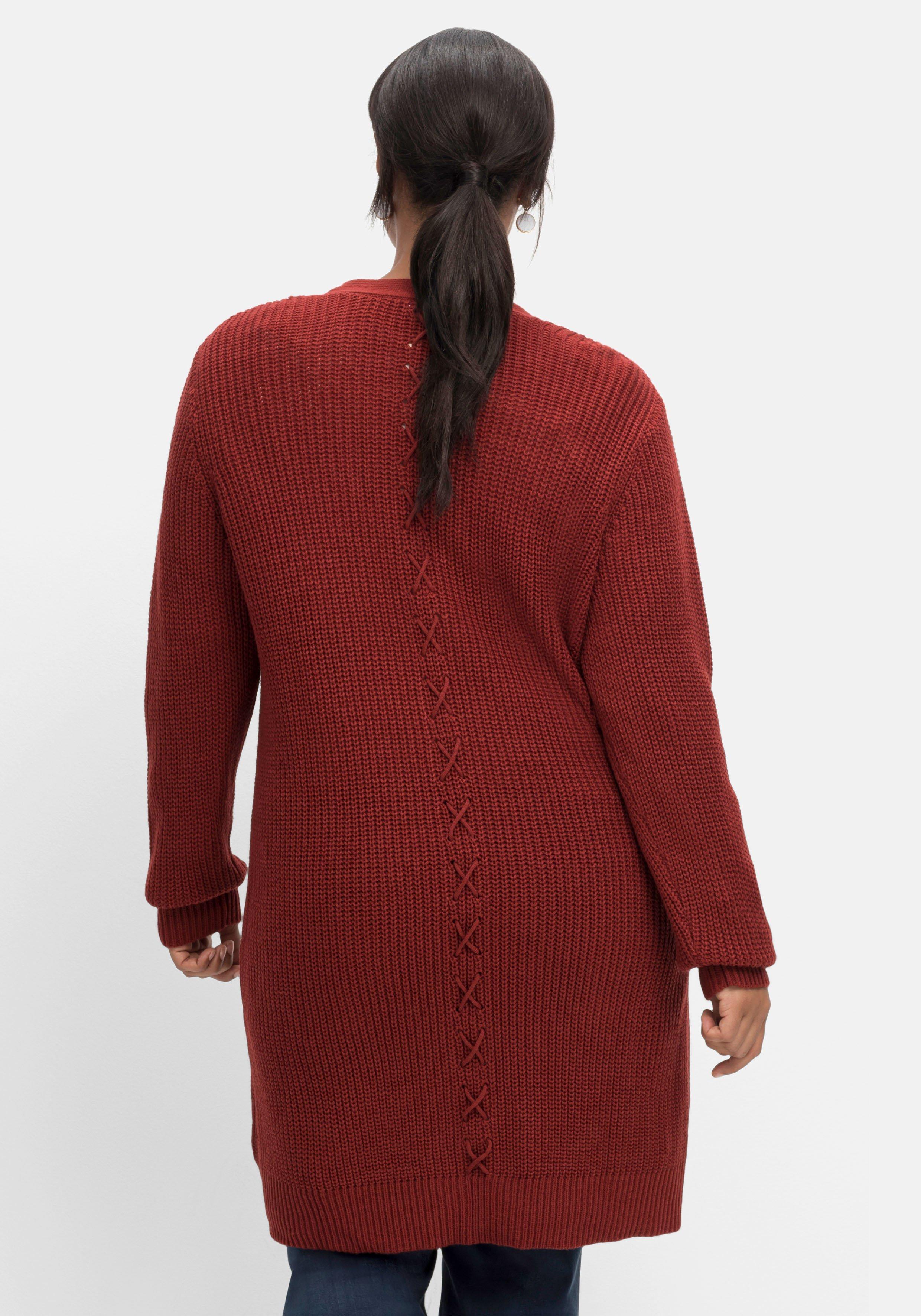 Longstrickjacke mit tiefem V-Ausschnitt, soft