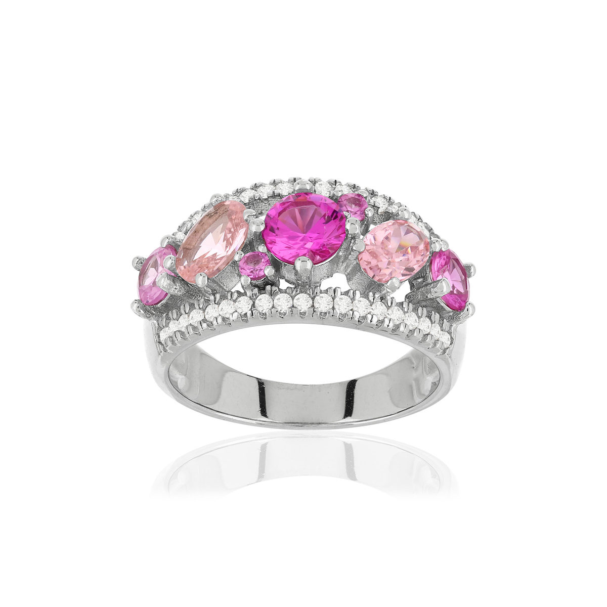 Bague argent zirconias