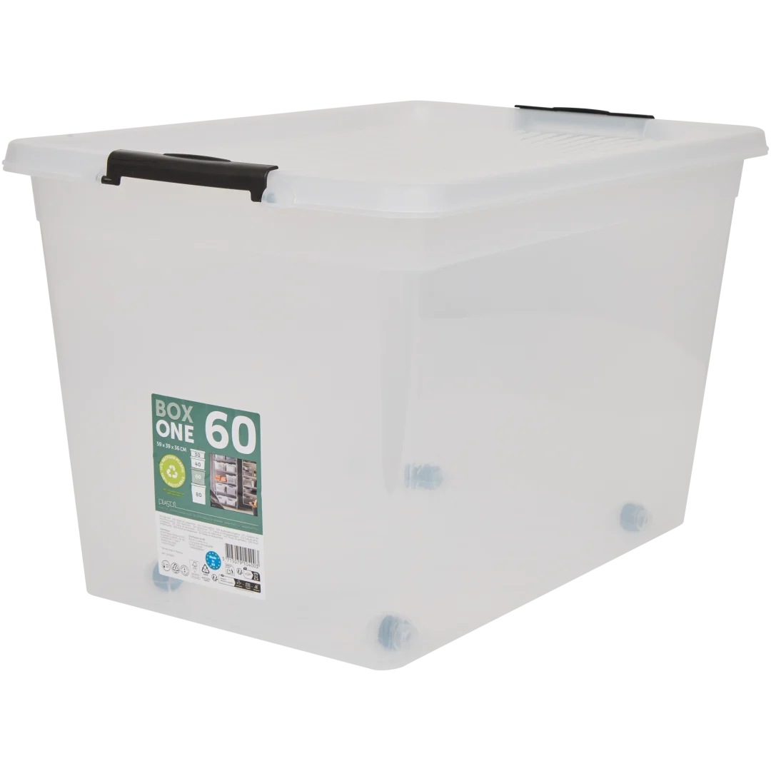 Opbergbox met wieltjes 60 liter | 59 x 39 x 36 cm