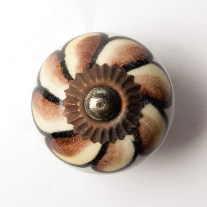 Keramik-Knauf 'Blume', braun, Ø 3,5 cm günstig bestellen