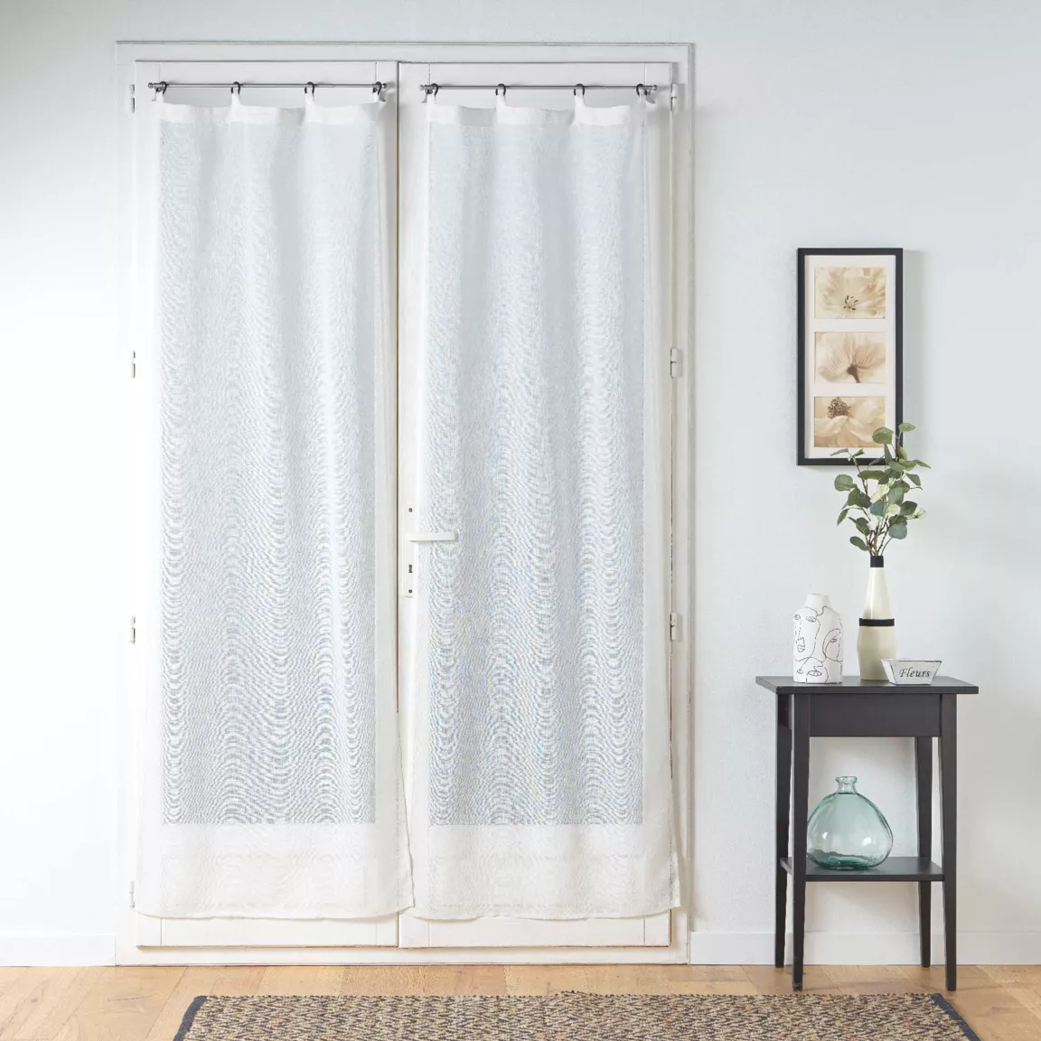 Paire de voilages tissés oeillets (70 x 200 cm) Davina Blanc