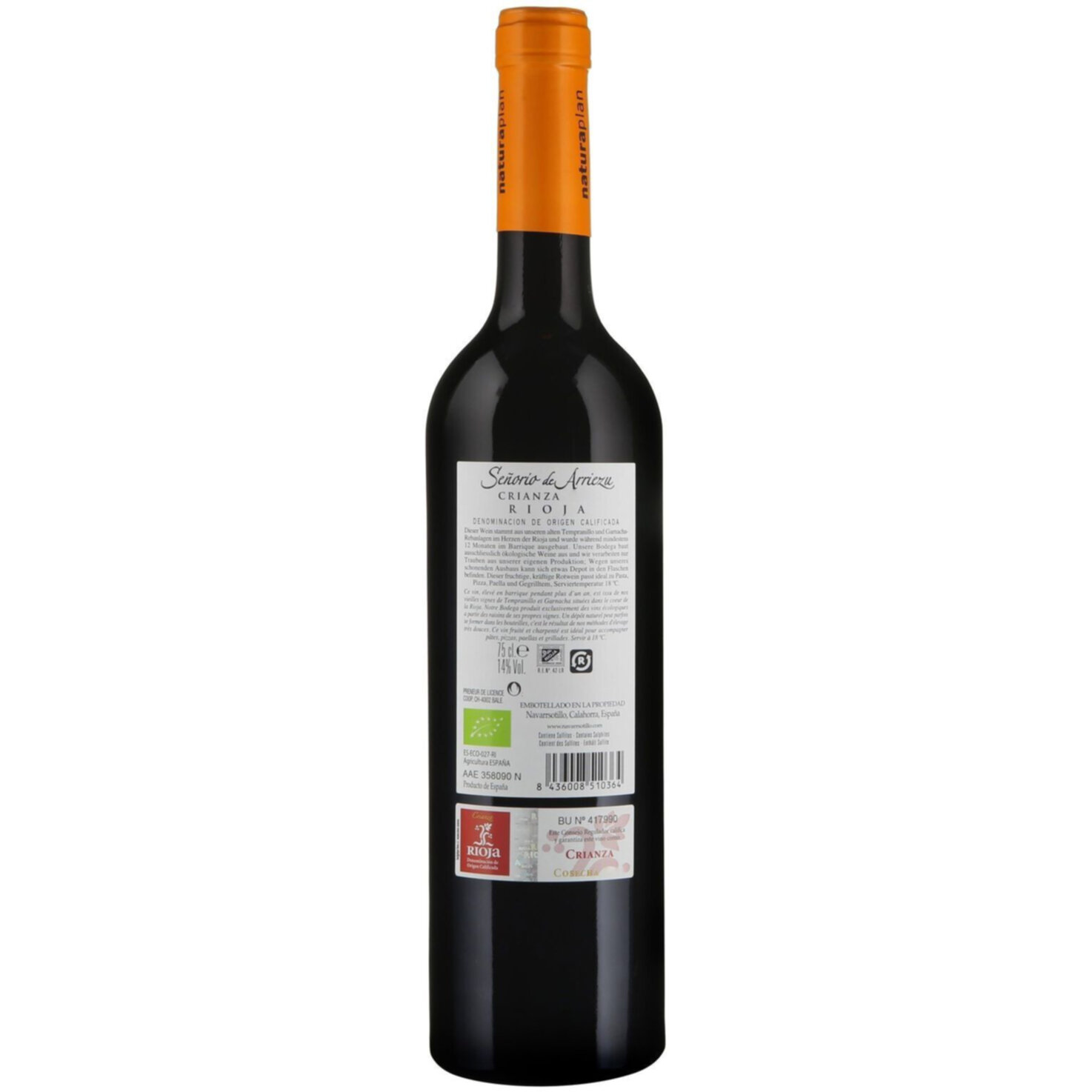 Bio Naturaplan Rioja DOCa Crianza Señorio de Arriezu -75cl