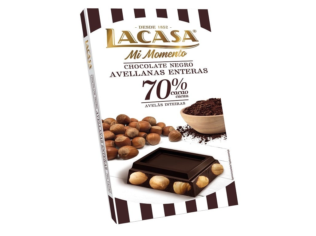 TABLETE LACASA AVELÂS INTEIRAS 70% CACAU 200G