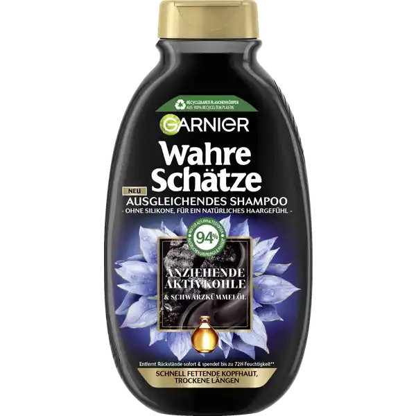 Shampoo Aktivkohle & Schwarzkümmelöl Fettige Kopfhaut & Trockene Längen