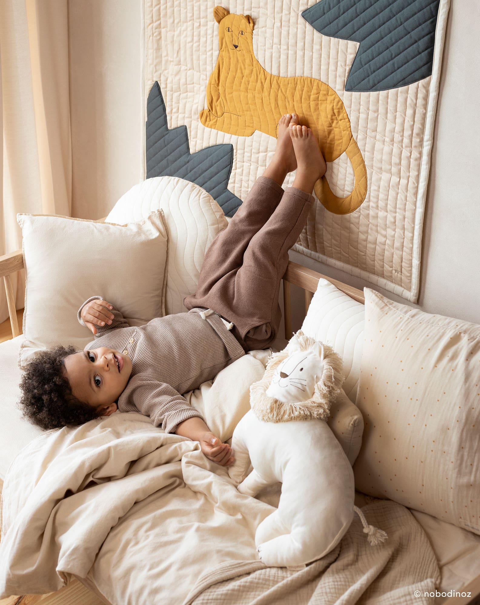 Coussin lion blanc | Blanc