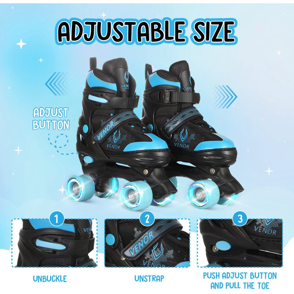 Køb VENOR Black/Blue Ignite LED Side-By-Side Rulleskøjter