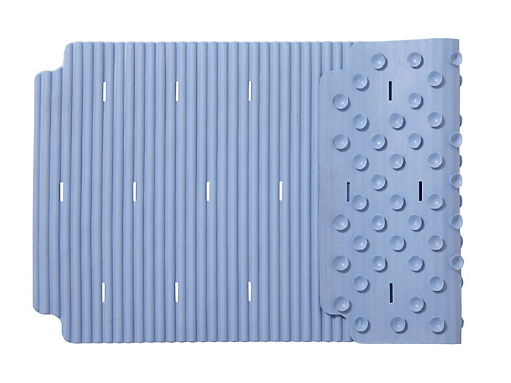 Tapis antidérapant rectangulaire baignoire et douche GoodHome Drina coloris bleu en PA, PE et PP L.69 x l.36 cm