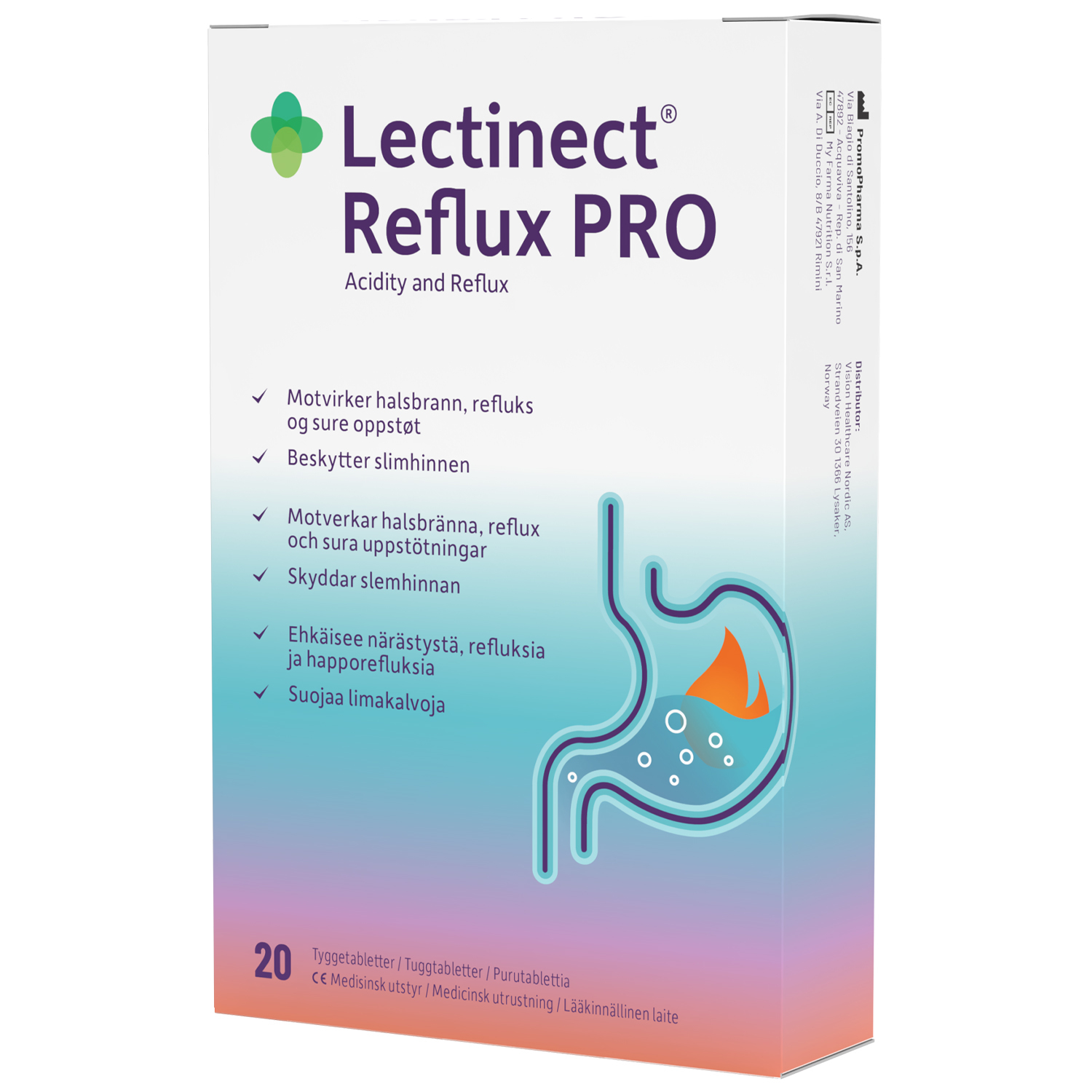 Lectinect Reflux PRO 20 Tyggetabletter