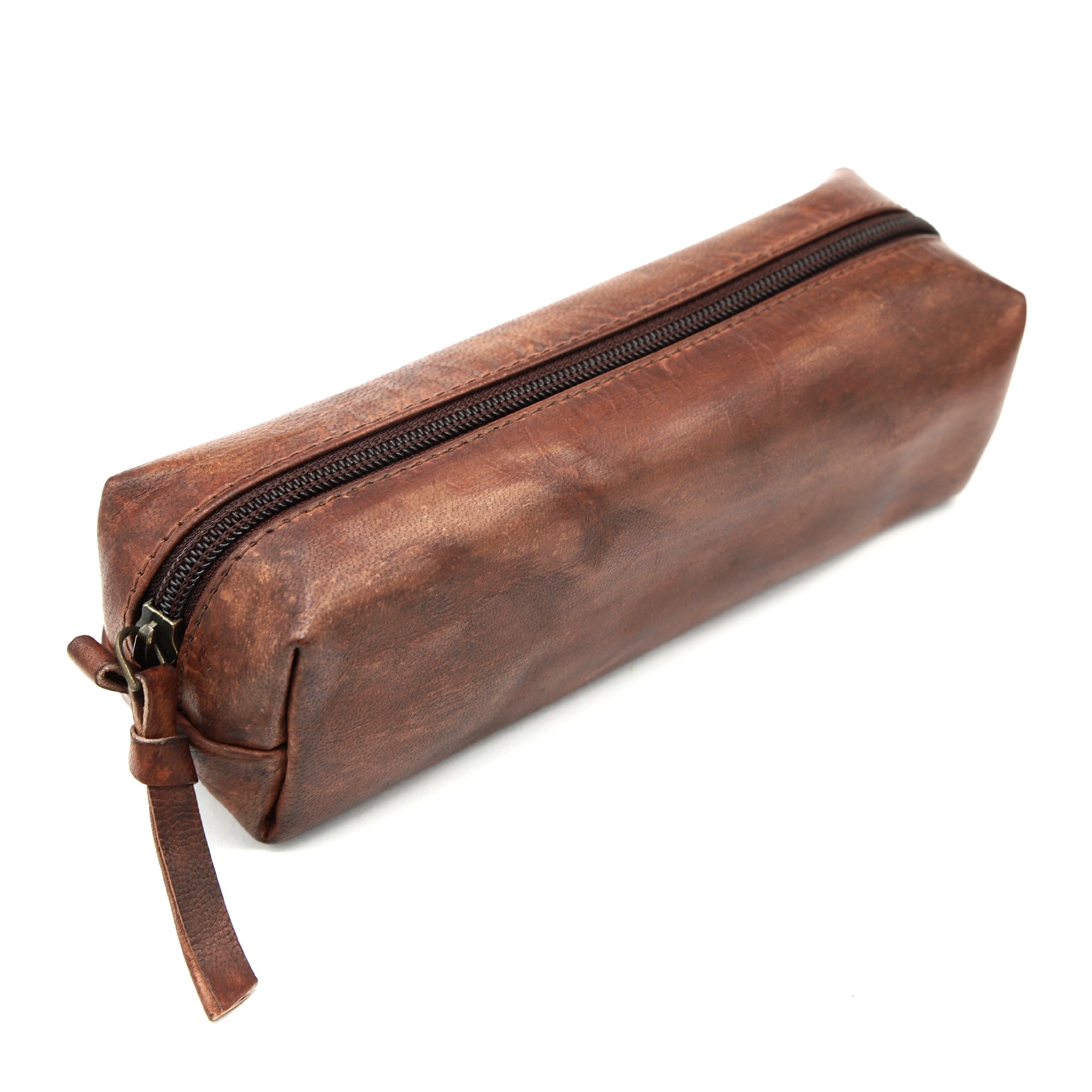 Stifteetui aus Leder, braun, B 20 cm, H 6 cm, T 6 cm günstig bestellen