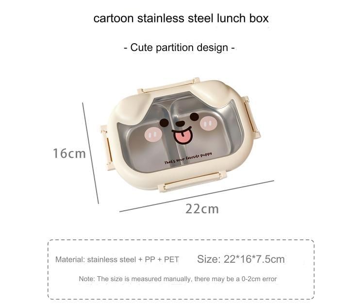 Baburu - Lunchbox / Bestek / Set met roestvrijstalen vakjes (verschillende ontwerpen)