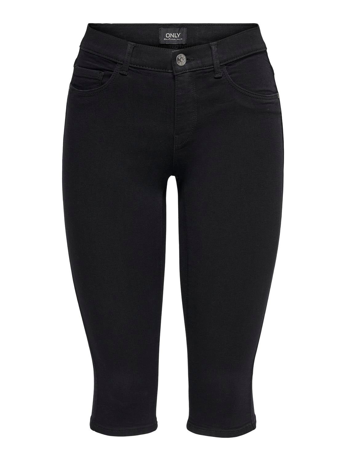ONLRAIN Mittlere Taille Skinny Fit Jeans-Shorts Black