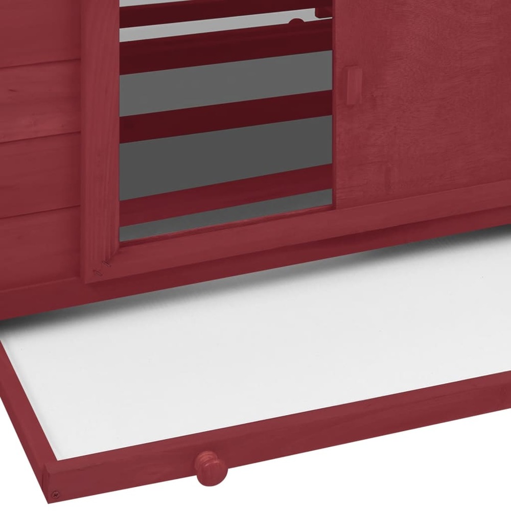 Poulailler 152 x 96 x 110 cm bois de sapin massif rouge et blanc