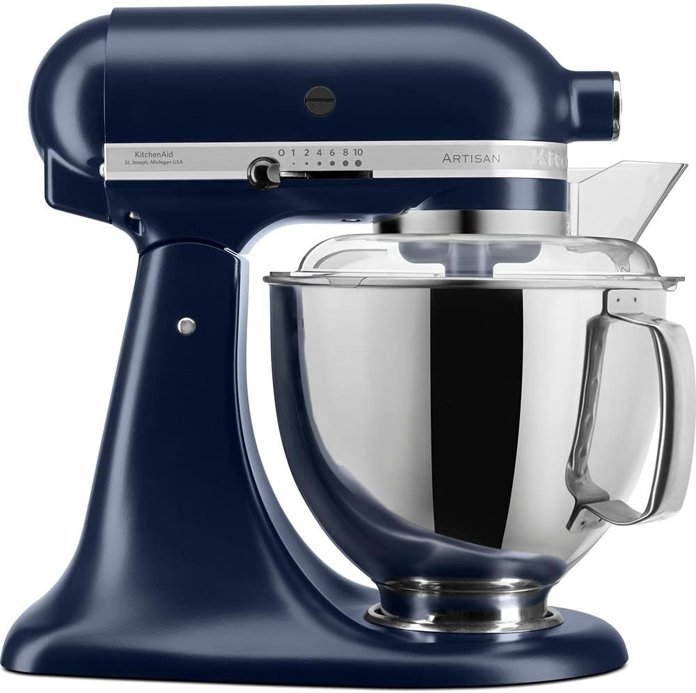 KitchenAid Küchenmaschine - Artisan - Kippbarem Food Processor - Teigknetmaschine mit 5 Zubehör - 2 Schüsseln aus Edelstahl - 4.8 L - Ink blau