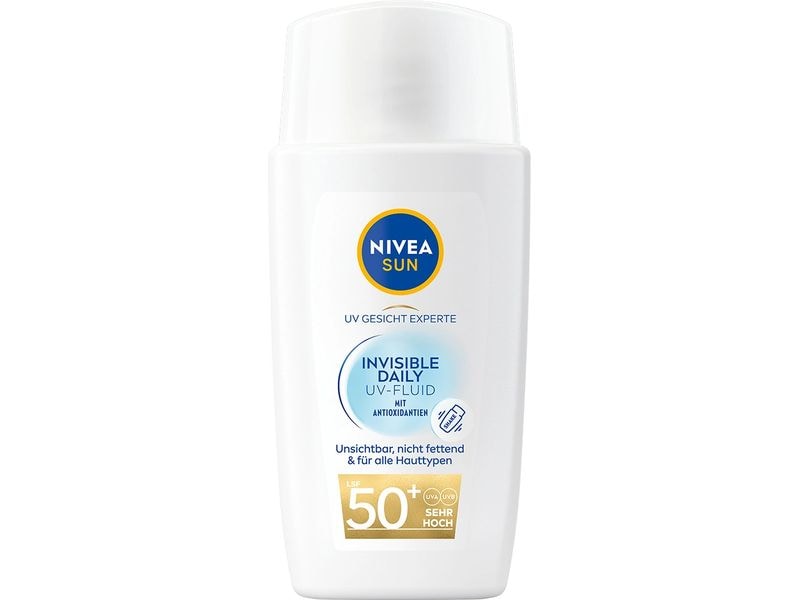 NIVEA SUN Sonnencreme UV Face Invisible LSF 50  40 ml Ultraleichtes Fluid sorgt für sofortigen Schutz vor UVA und UVB-Strahlen