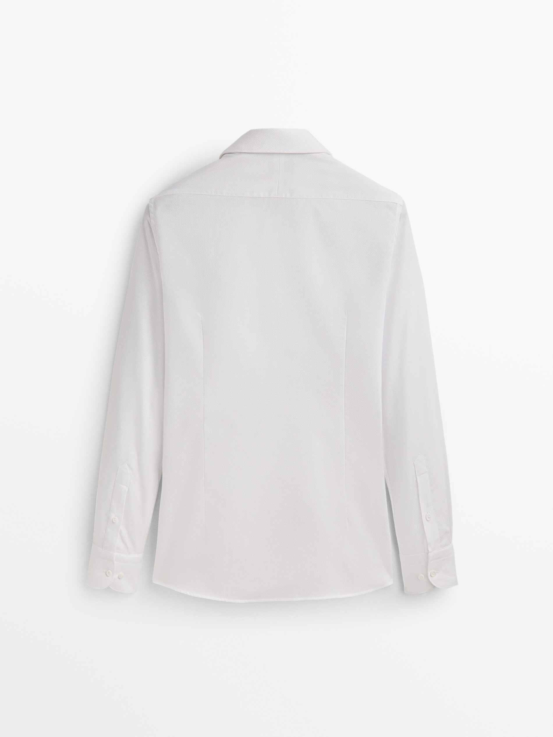Camisa estruturada Dobby Easy Iron Slim Fit - BRANCA