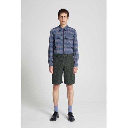 Wood Wood Liam Jacquard Shorts, Dark Green, 33