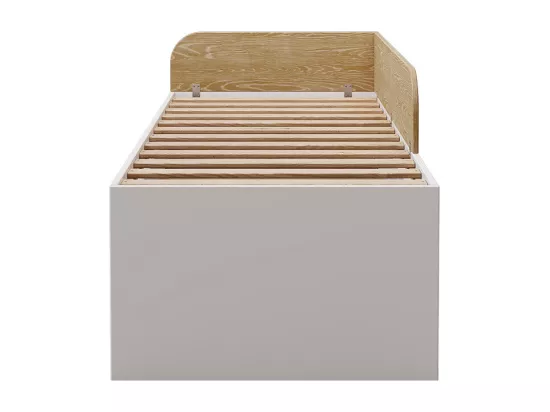 Pack lit gigogne avec tiroir et matelas 90x200 cm bois massif blanc NOHA