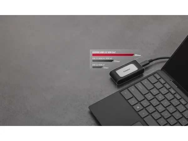 Kingston XS2000 - SSD - 4 TB - ekstern (bærbar) - USB 3.2 Gen 2x2 (USB-C stikforbindelse)
