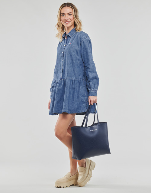 Tommy Jeans - TJW CHAMBRAY SHIRT DRESS - Bleu