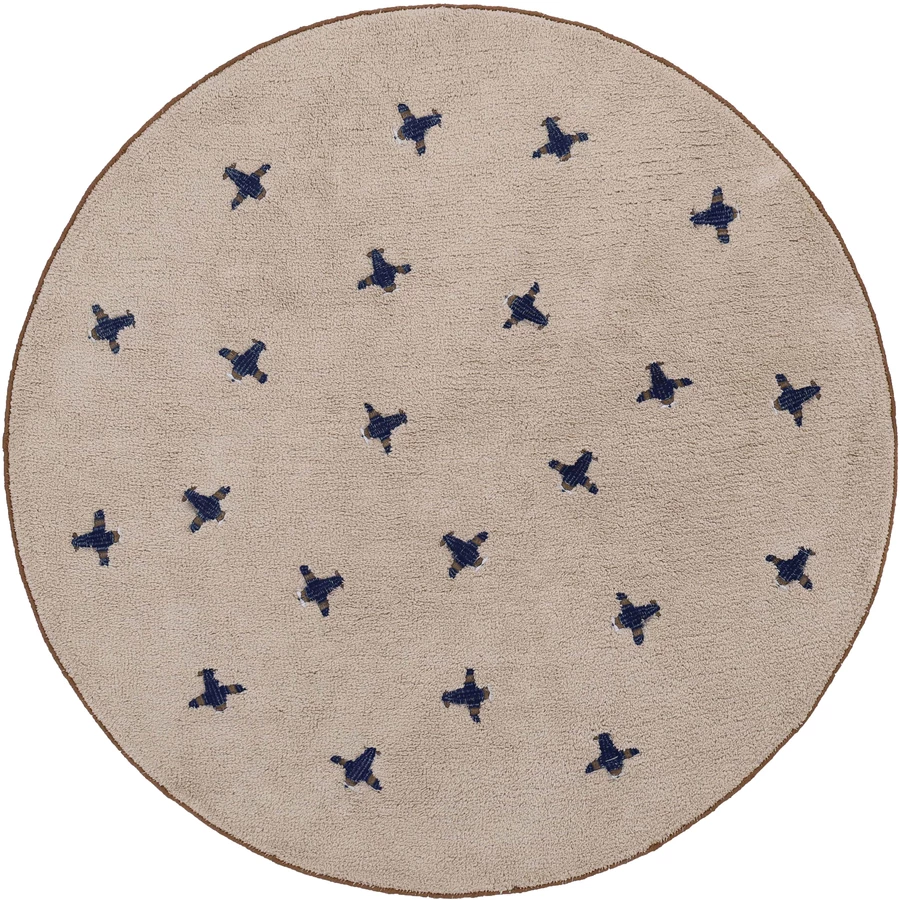Tapis Petit Kinderteppich Jort cream blue Ø130 cm