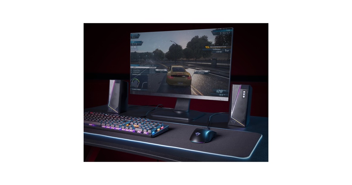 TrustGXT 609 ZOXA RGB-verlichte Speakerset pc-luidspreker  (Zwart, RGB led)