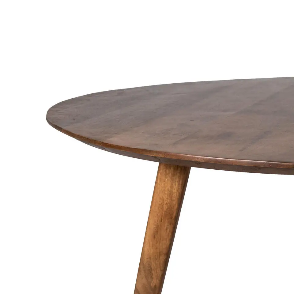 Eettafel Rond 130cm - Naturel - Mangohout - Tafel Oslo