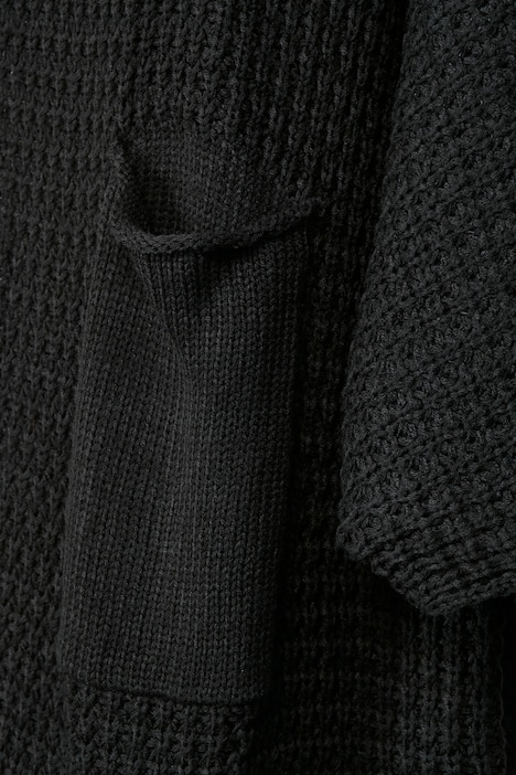 Strickponcho, oversized, Strukturstrick offene Form, Langarm