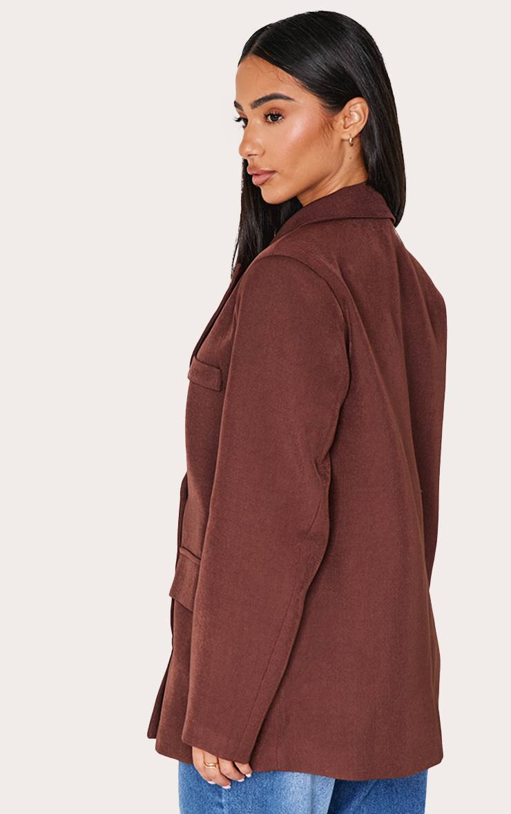 Marron Blazer Petite Premium À Double Boutonnage Avec Détails De Boutons