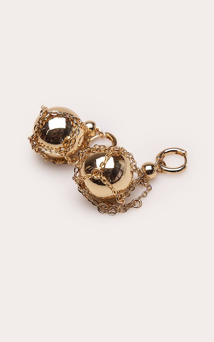 Doré Boucles D'oreilles Pendantes À Résille De Chaînettes