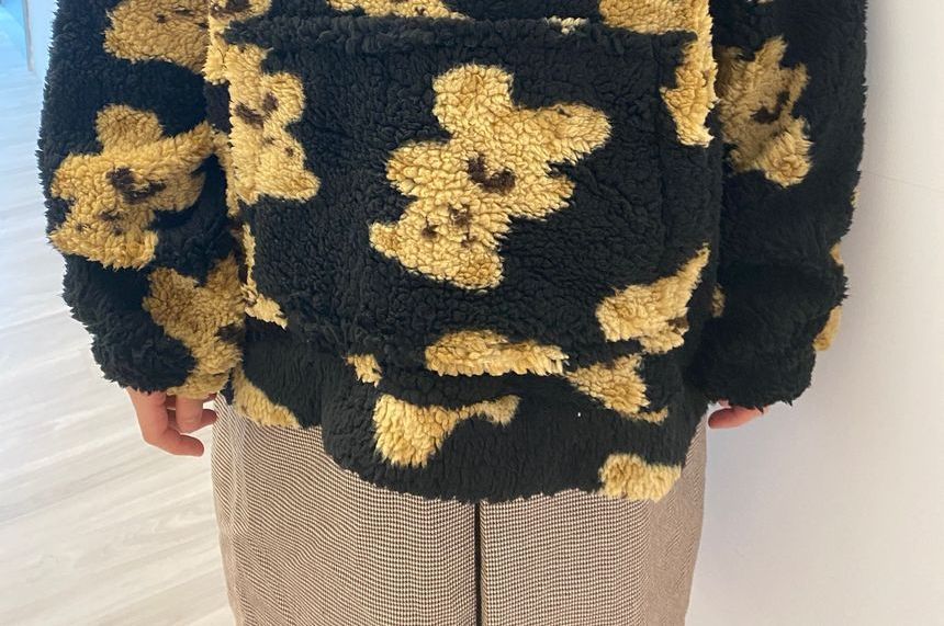 Wescosso - Fluffy hoodie met berenprint