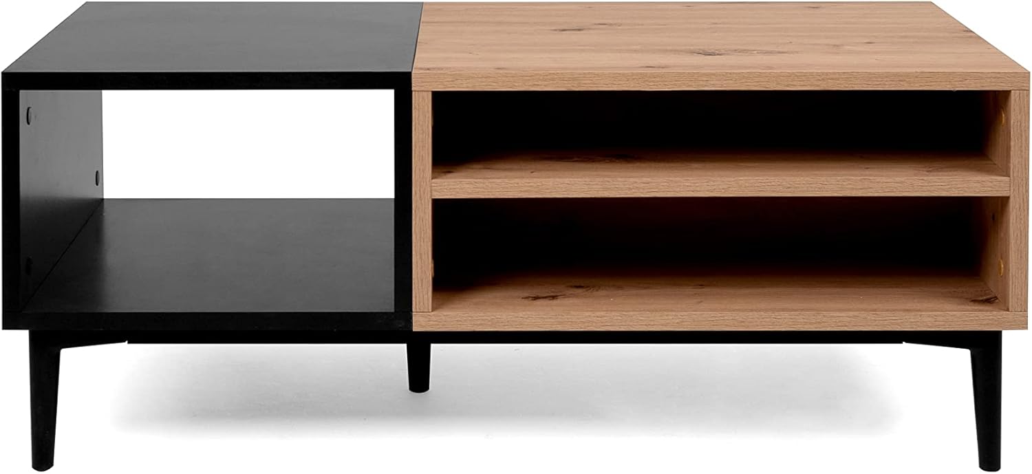 003055 NOLA 55A Artisan Eiche/Schwarz Couchtisch Wohnzimmertisch Beistelltisch ca. 100 x 40 x 55 cm