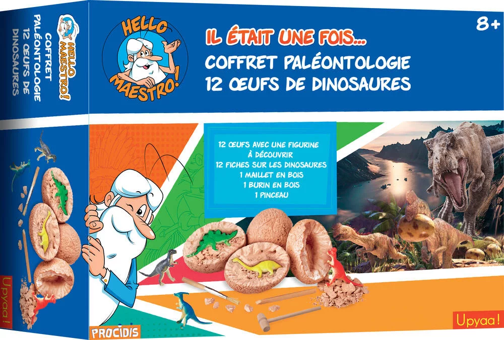 HELLO MAESTRO - COFFRET PALEONTOLOGIE, IL ETAIT UNE FOIS L'HOMME... 12 OEUFS DE DINOSAURES