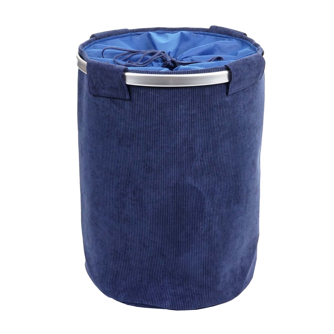 Wäschesammler MCW-C34, Laundry Wäschekorb Wäschebox Wäschesack Wäschebehälter mit Netz, 55x39cm 65l ~ cord blau