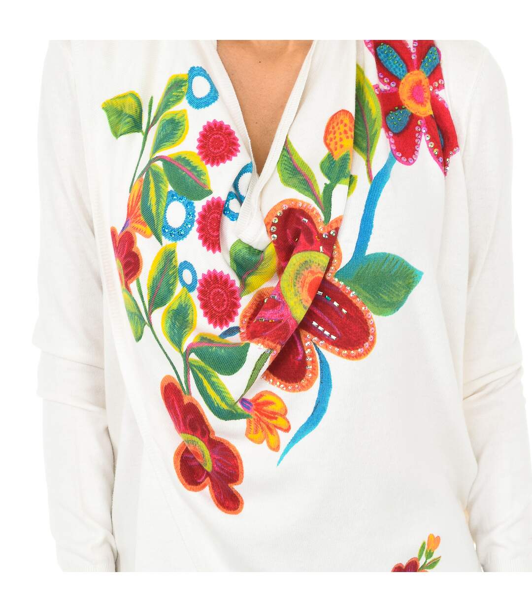 Women's long sleeve side zipper closure cardigan 72J2EM6