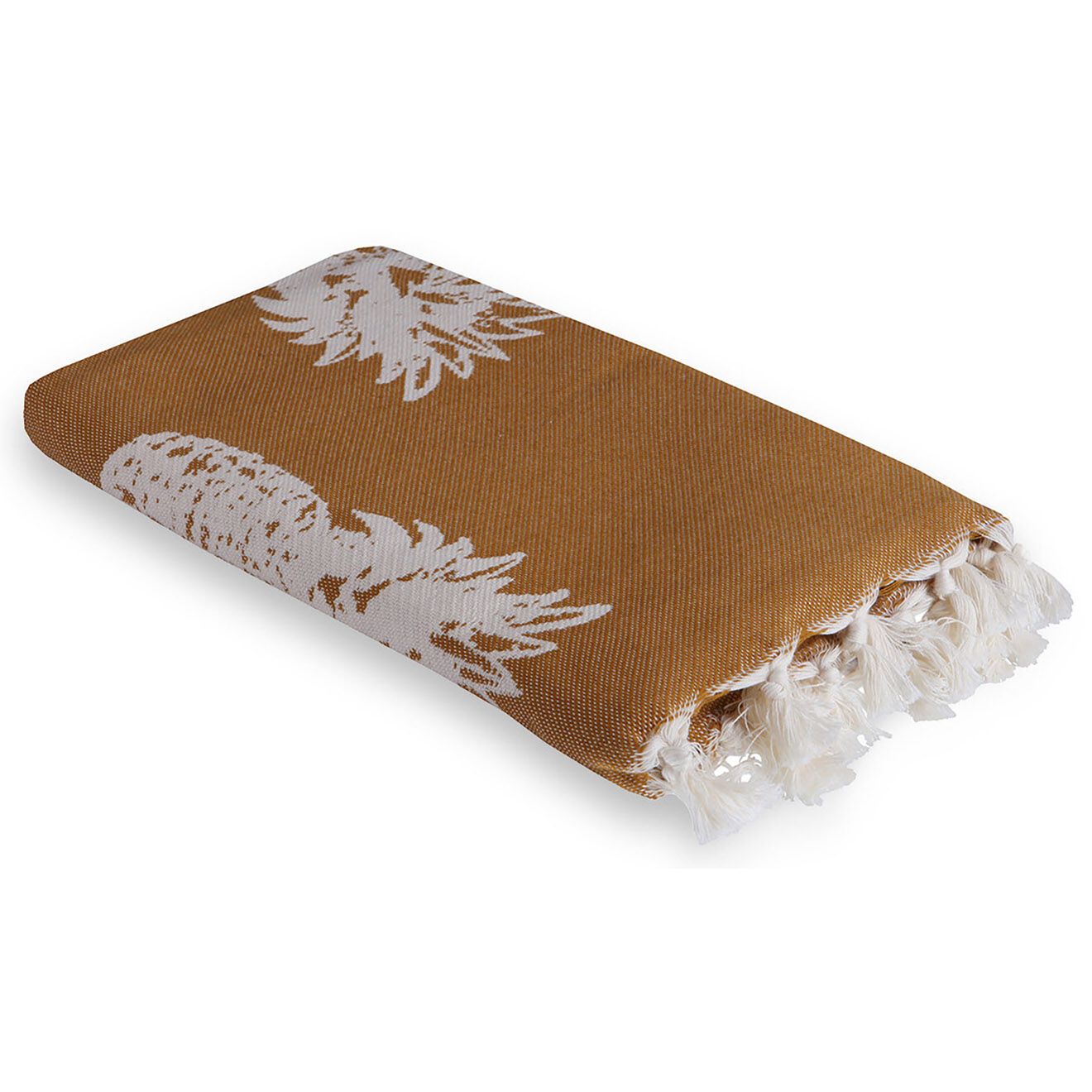 Febronie Fouta reversible Ananas jaune - 100x200 cm