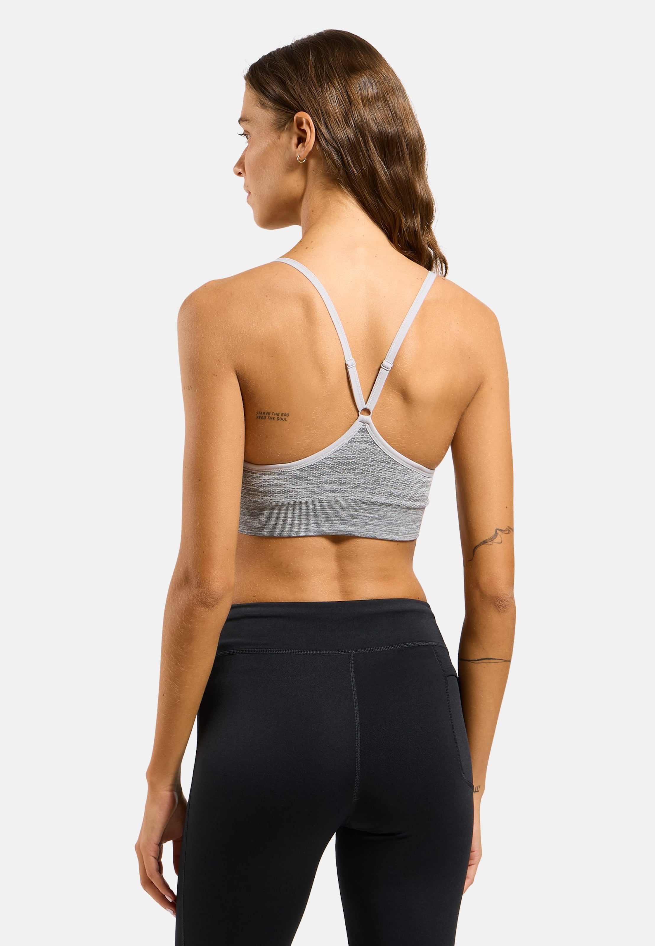 Seamless Sport-BH mit sanftem Halt in light grey melange