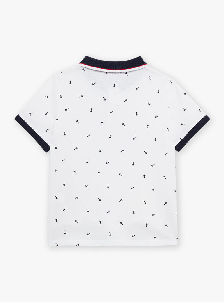 Polo écru à imprimé palmiers