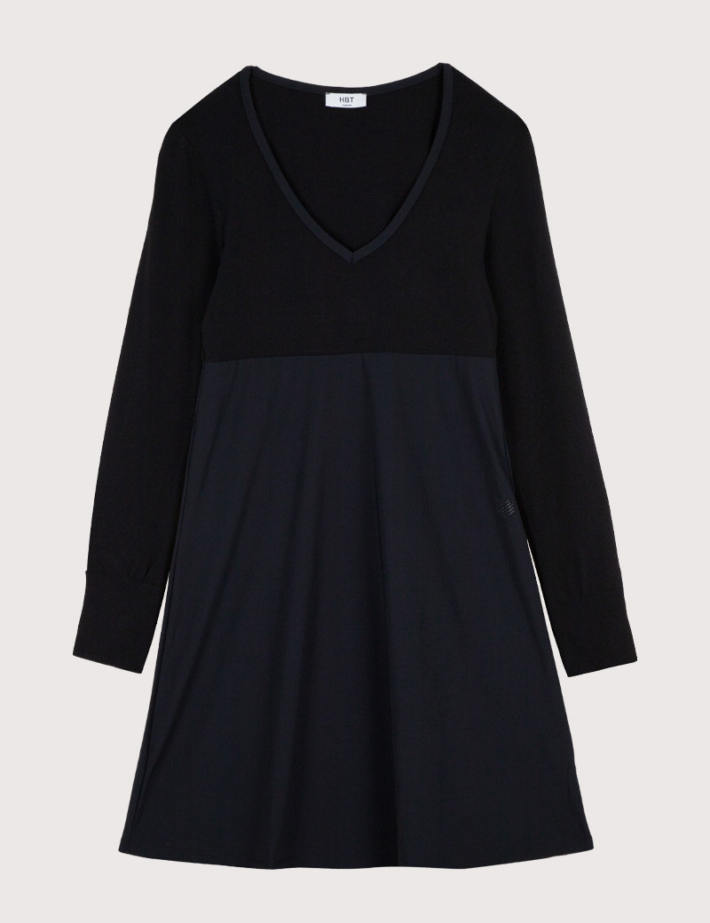HBT WINTER GARDEN | MATTIE ROBE COL V NOIRE