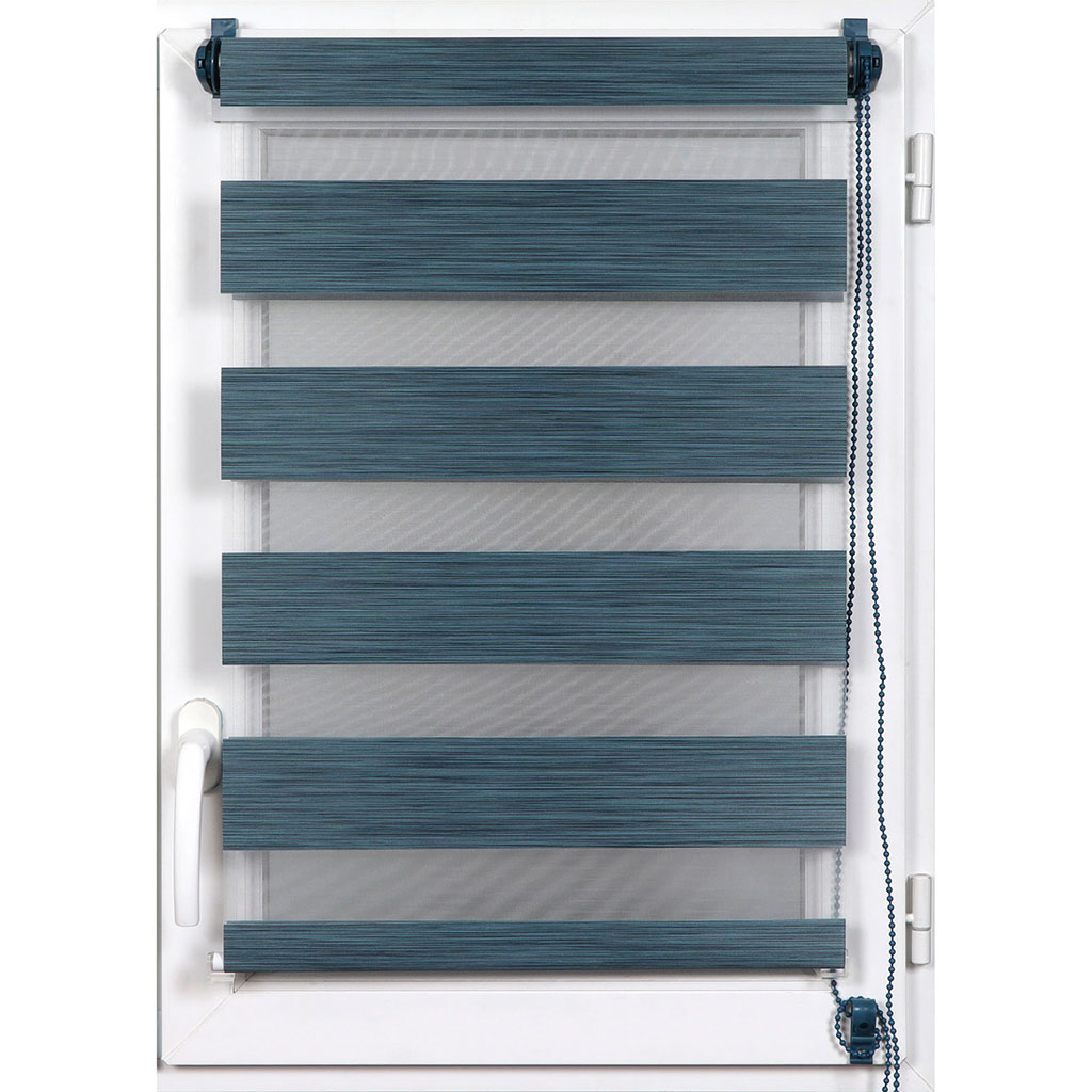 Store enrouleur jour nuit chiné bleu 45x180cm