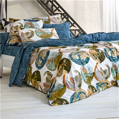 Linge de lit motifs aquarellés - BECQUET CRÉATION